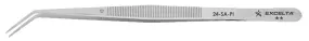 Excelta 24-SA-PI Stainless Steel Tweezer with Serrated Handles & Serrated, 45° Angled, Strong, Pointed Tips