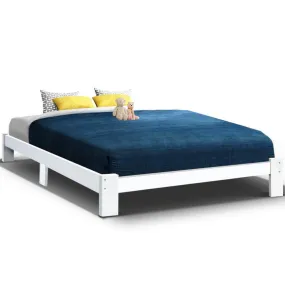 Fairy Wooden King Bed Frame White