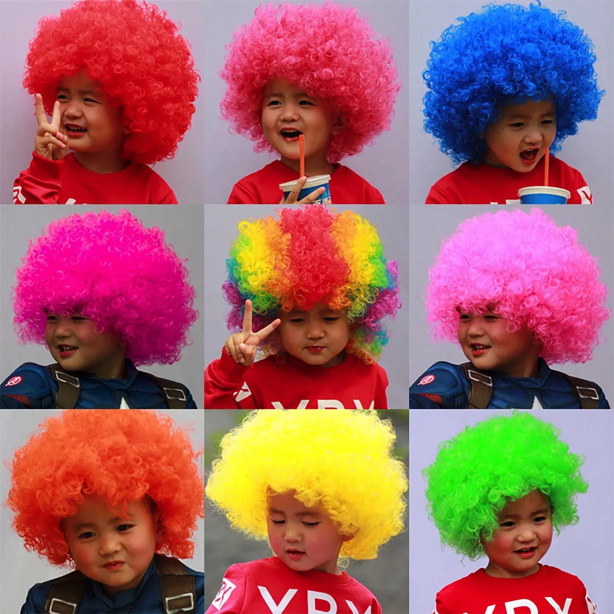 Fancydresswale Light Green Wig Colorful Unisex Party Prop Wigs for Kids and Adults -Light Green