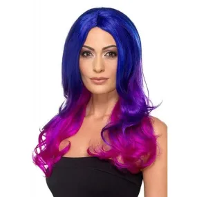 Fashion Ombre Wig Wavy, Long, Blue & Pink