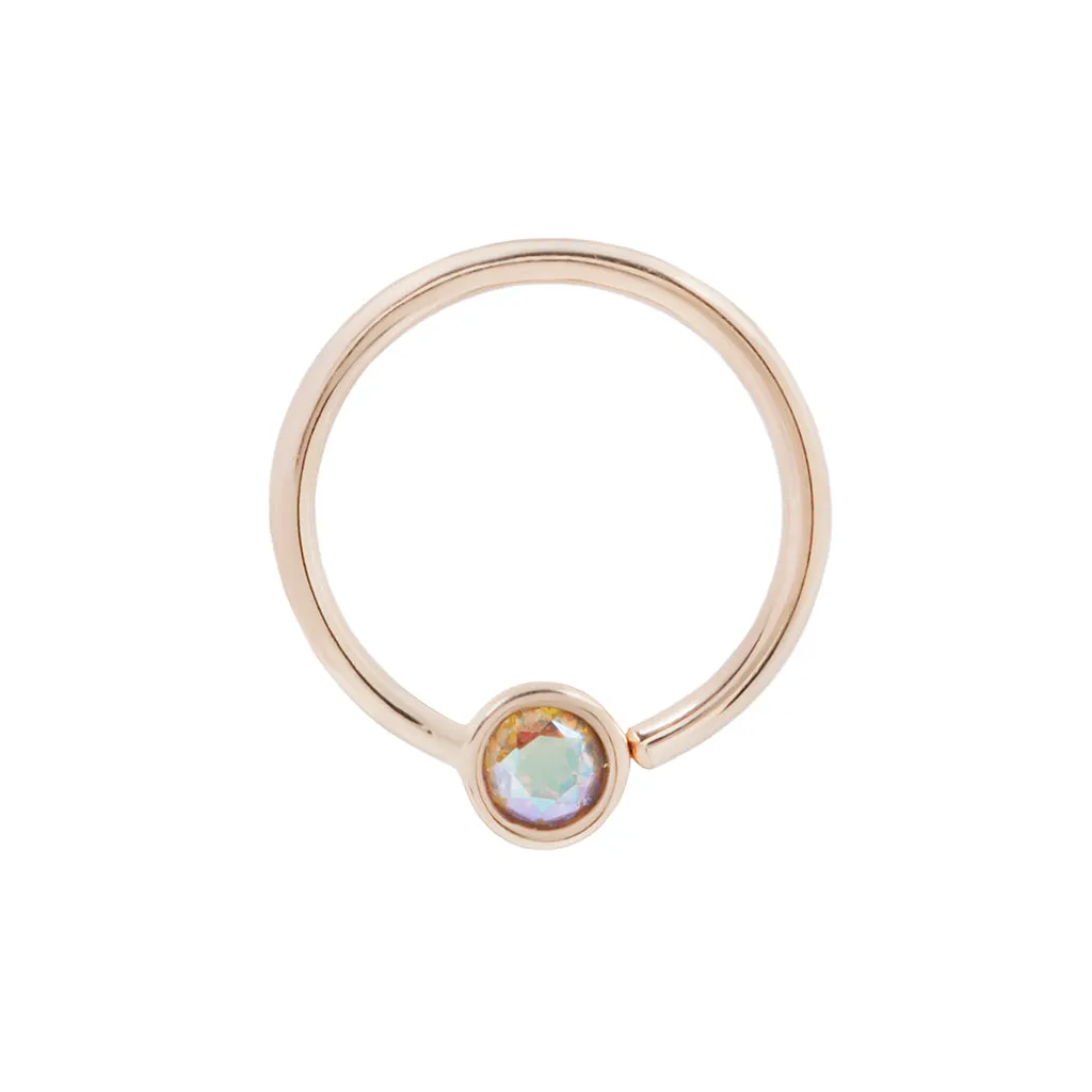 Fixed Bezel Bead Ring 3mm Mercury Mist Topaz