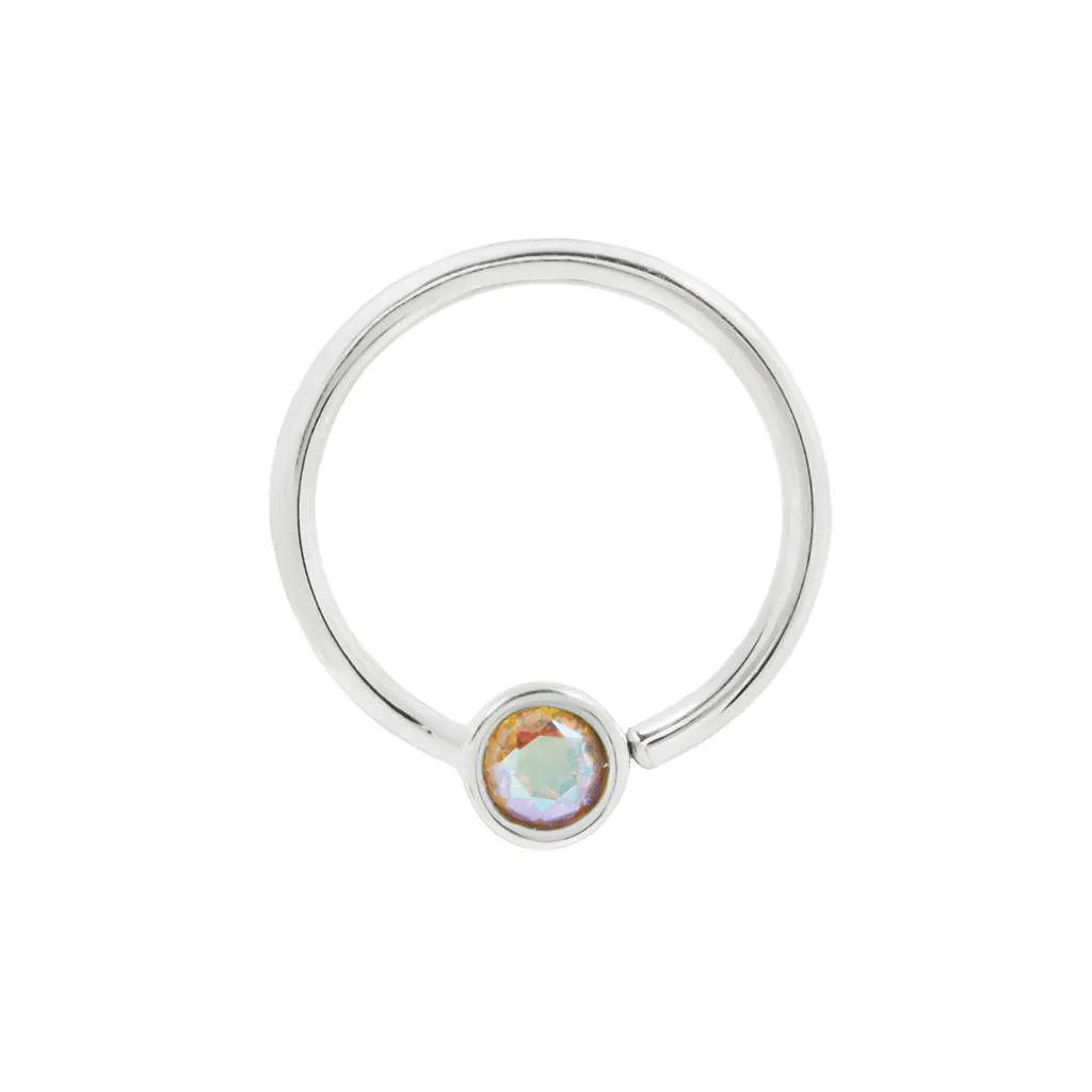 Fixed Bezel Bead Ring 3mm Mercury Mist Topaz