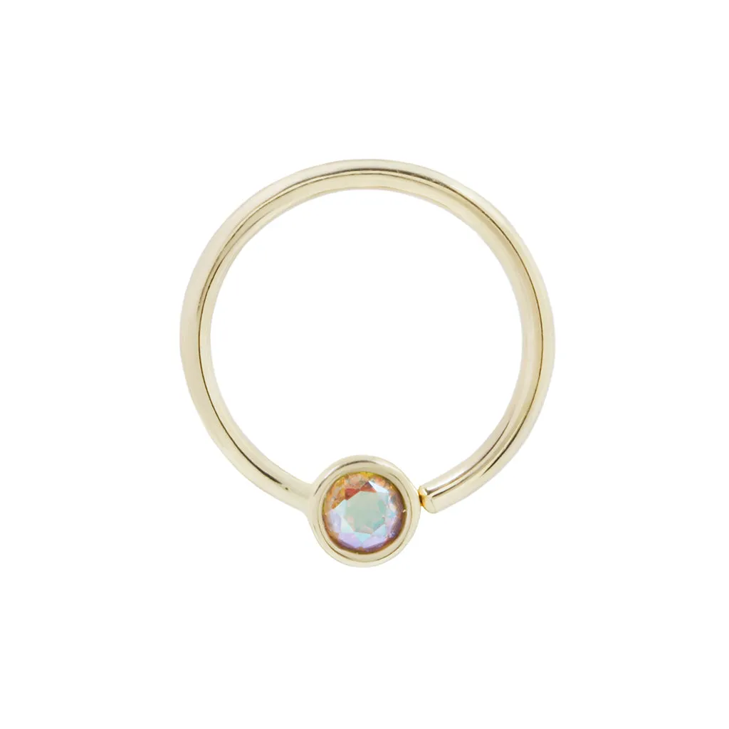 Fixed Bezel Bead Ring 3mm Mercury Mist Topaz