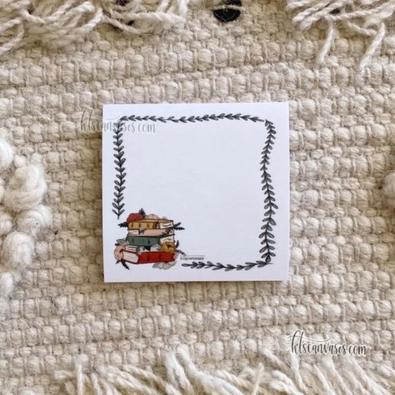 Floral Books Post-It Notes