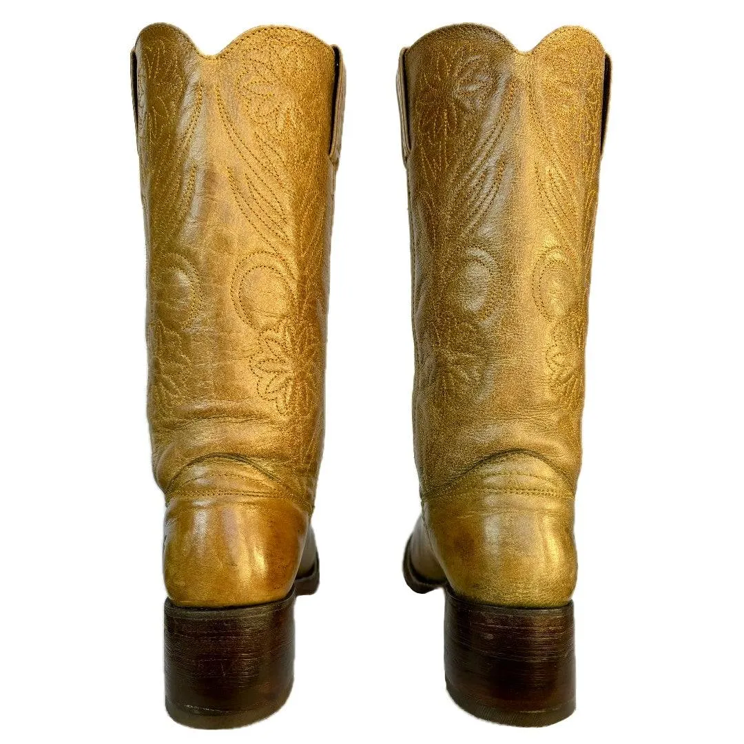 FRYE Vintage Campus Floral Brown Green Cowgirl Cowboy Western Boots