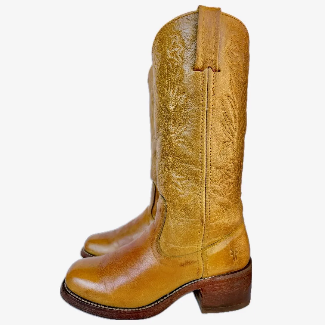 FRYE Vintage Campus Floral Brown Green Cowgirl Cowboy Western Boots