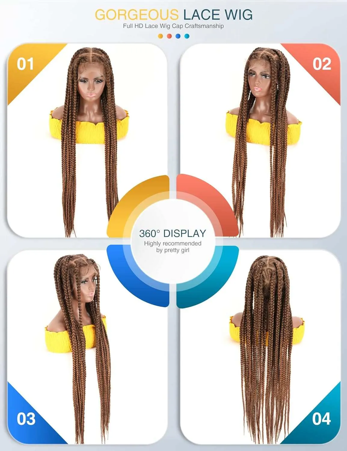 Full Lace Frontal Knotless Box Braid Wig