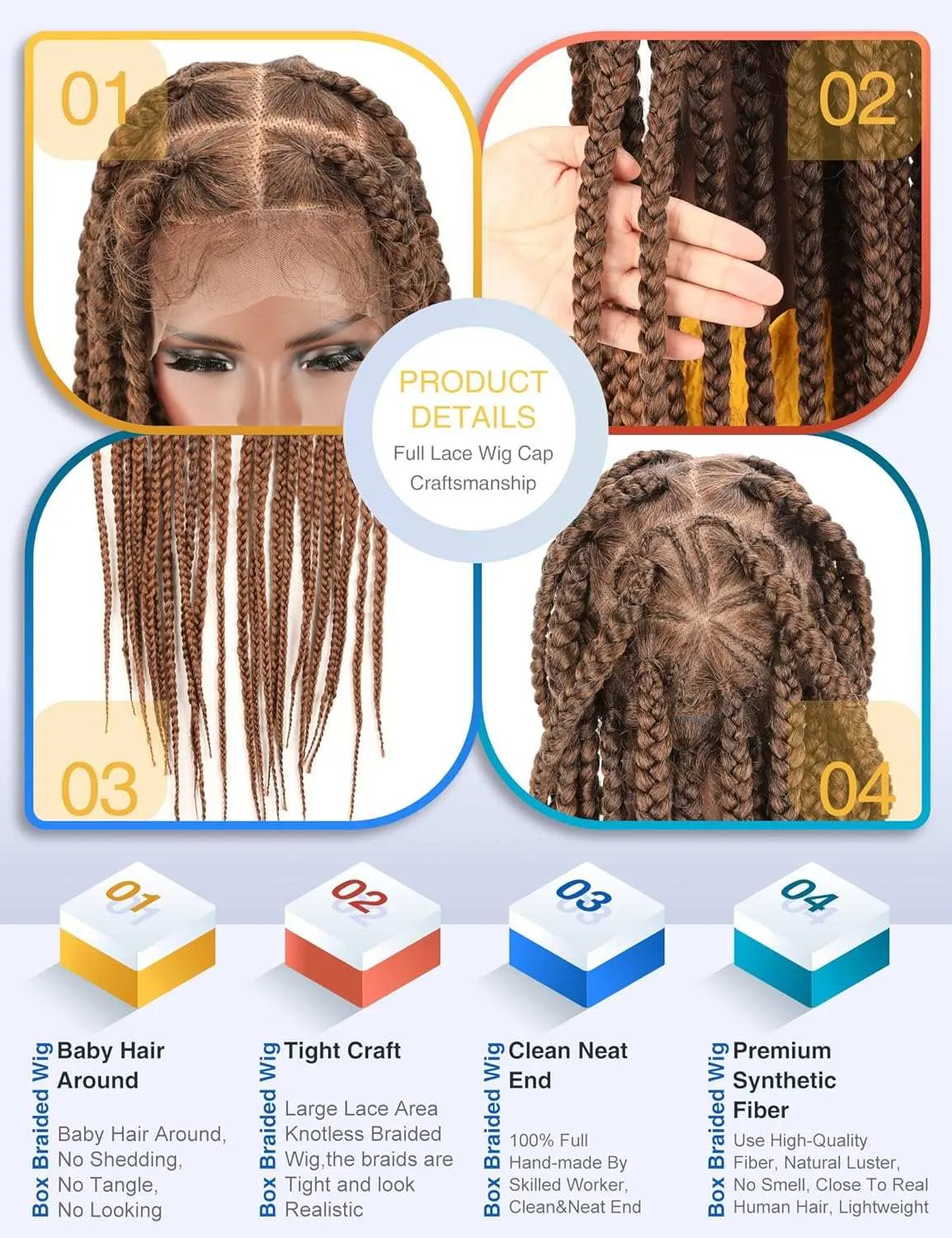 Full Lace Frontal Knotless Box Braid Wig