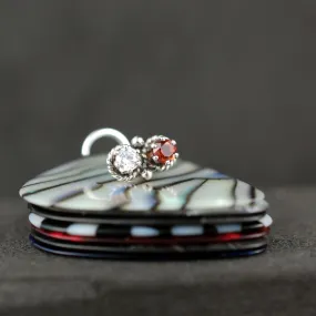 Garnet and Diamond Style Double Bling Nose Ring