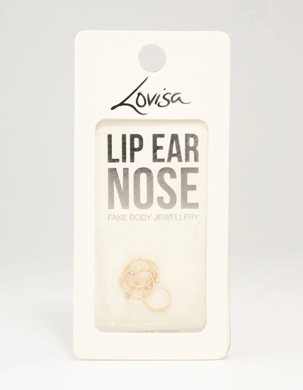 Gold Plated Surgical Steel Diamante Faux Nose Piercing Pack