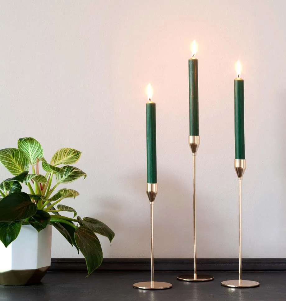 Green 8 inch Dinner Candles x 20