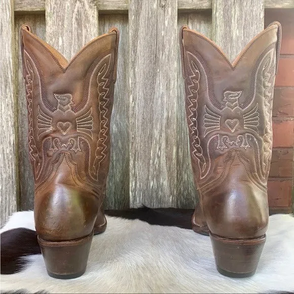HERITAGE BOOT CO Apache Peewee Phoenix Thunderbird Brown Cowboy Western Boots