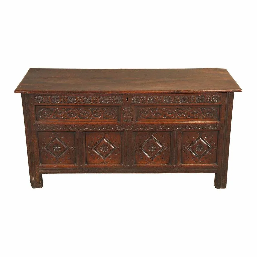 Highly Carved Oak Coffer