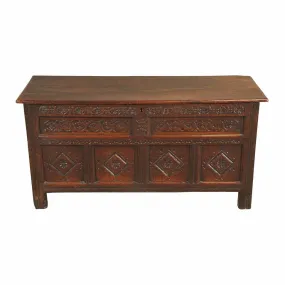 Highly Carved Oak Coffer