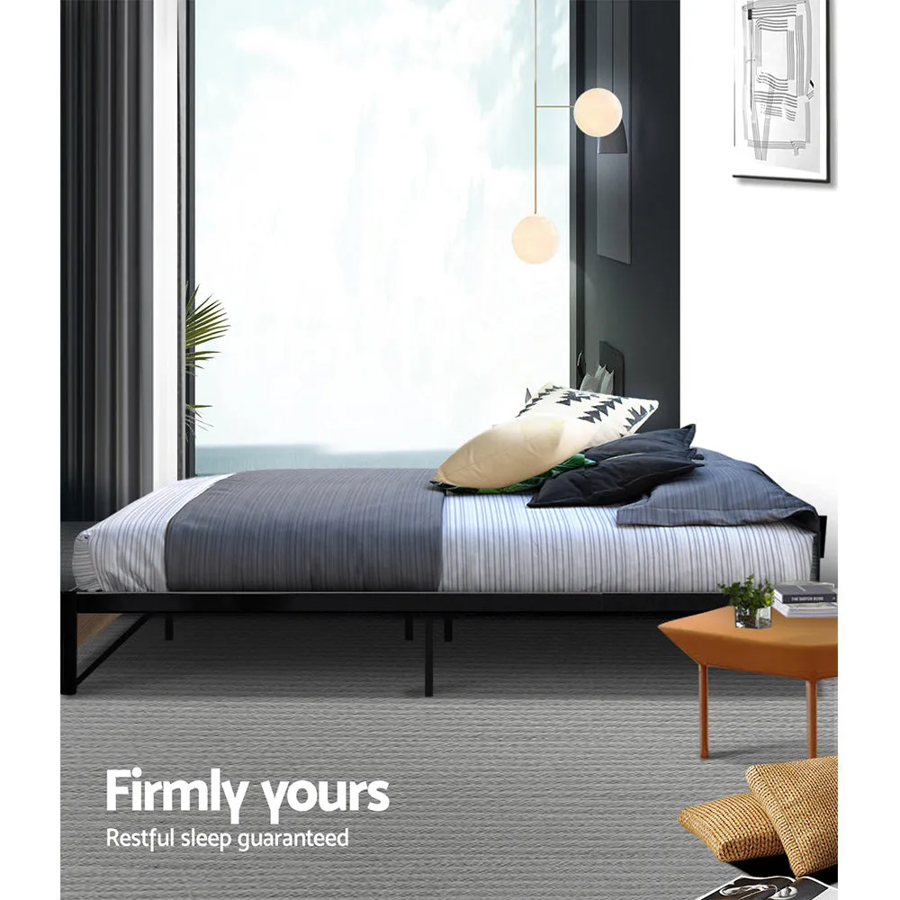 Industrial King Single Bed Frame, MDF & Steel - Artiss