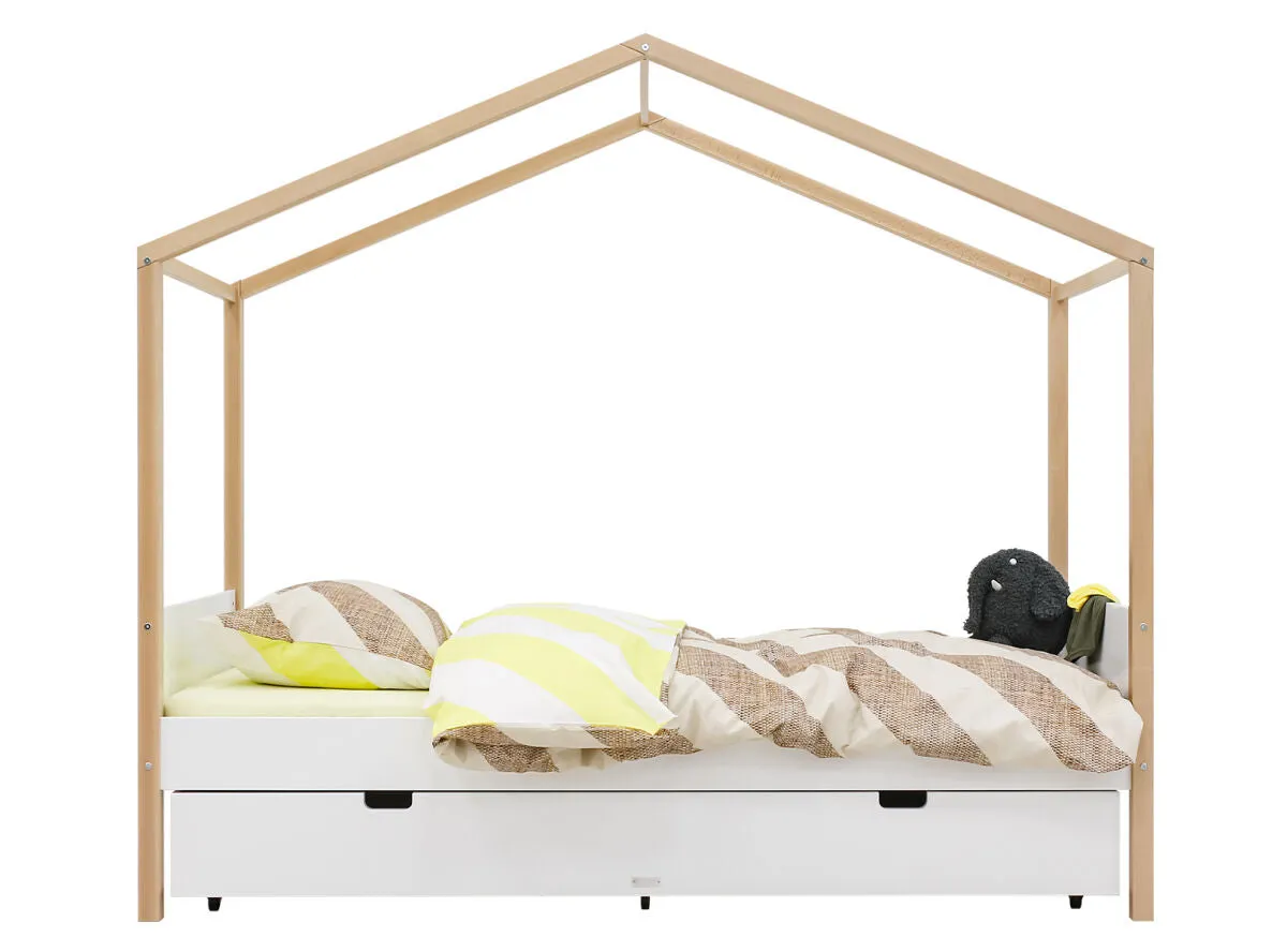 Liam Single Bed Natural/White