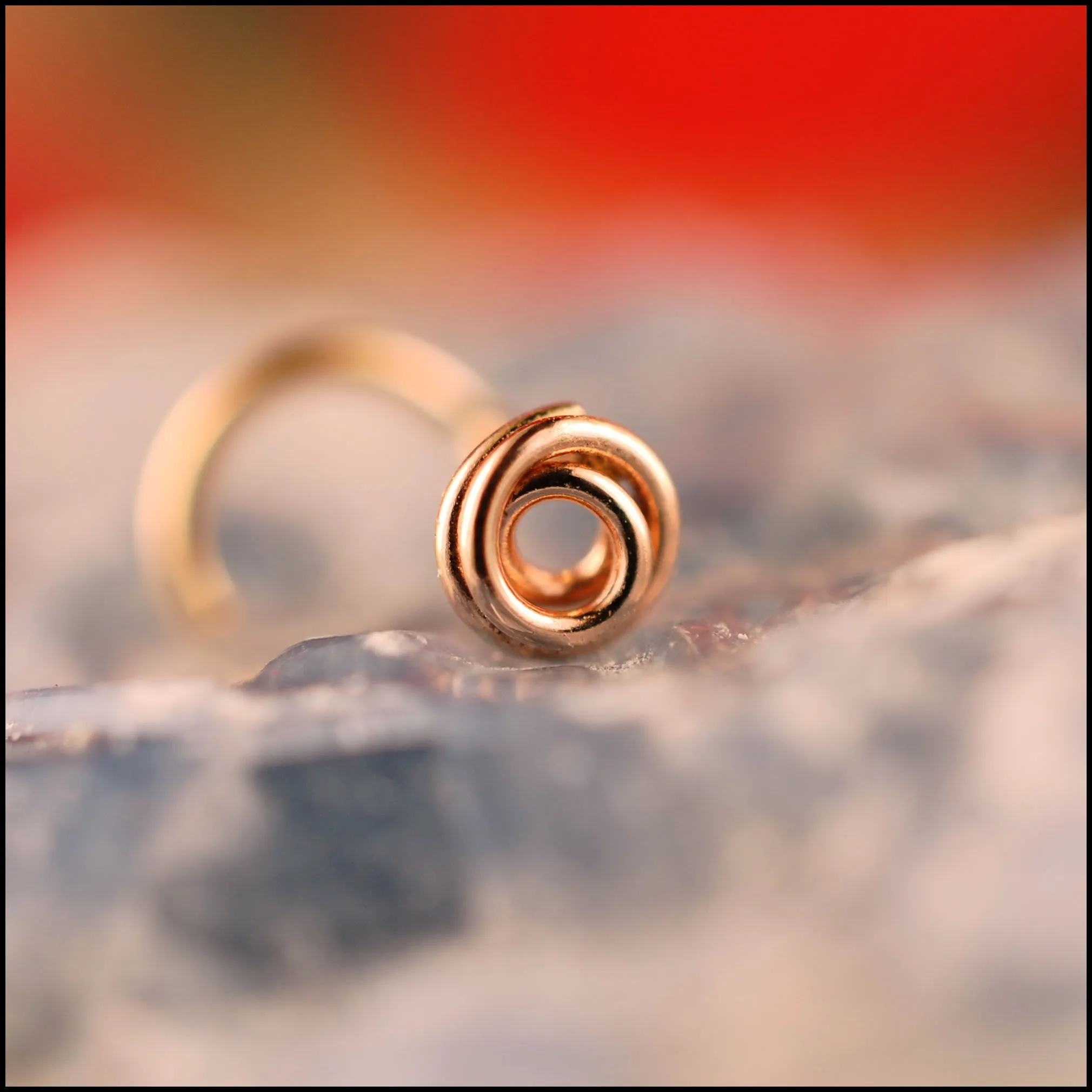 Little Rose Gold Tangle Nose Stud