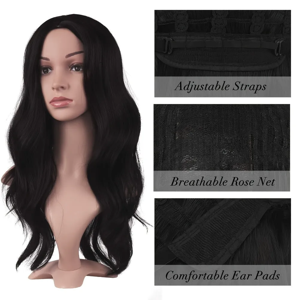 Long Wavy Wine Red Synthetic Wig for Women – Daily Wear & Party-Ready