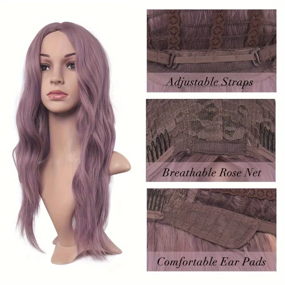 Long Wavy Wine Red Synthetic Wig for Women – Daily Wear & Party-Ready