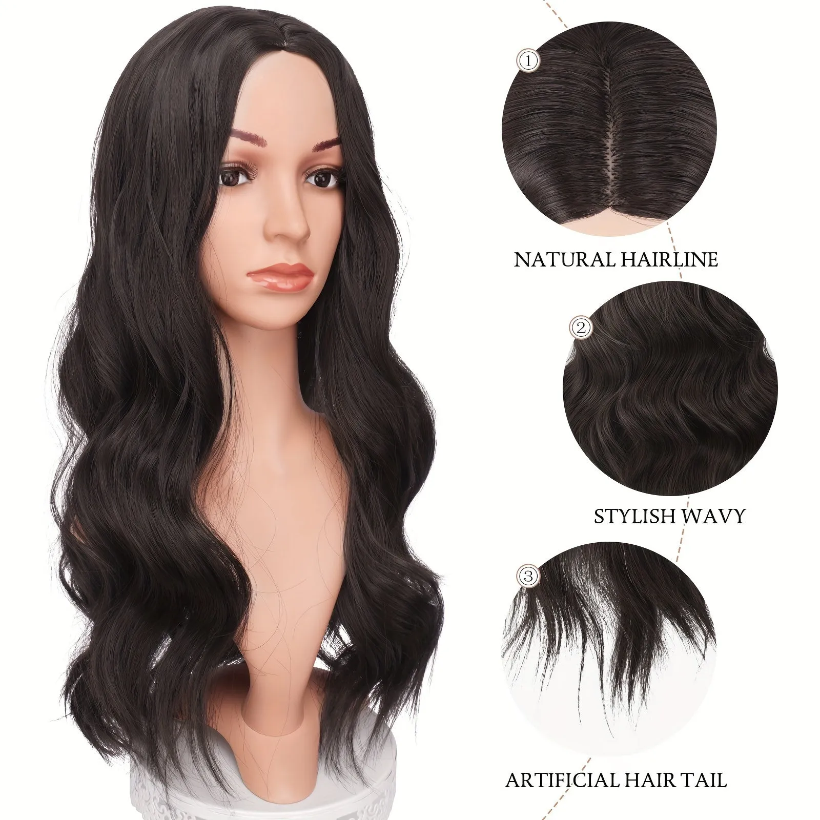 Long Wavy Wine Red Synthetic Wig for Women – Daily Wear & Party-Ready