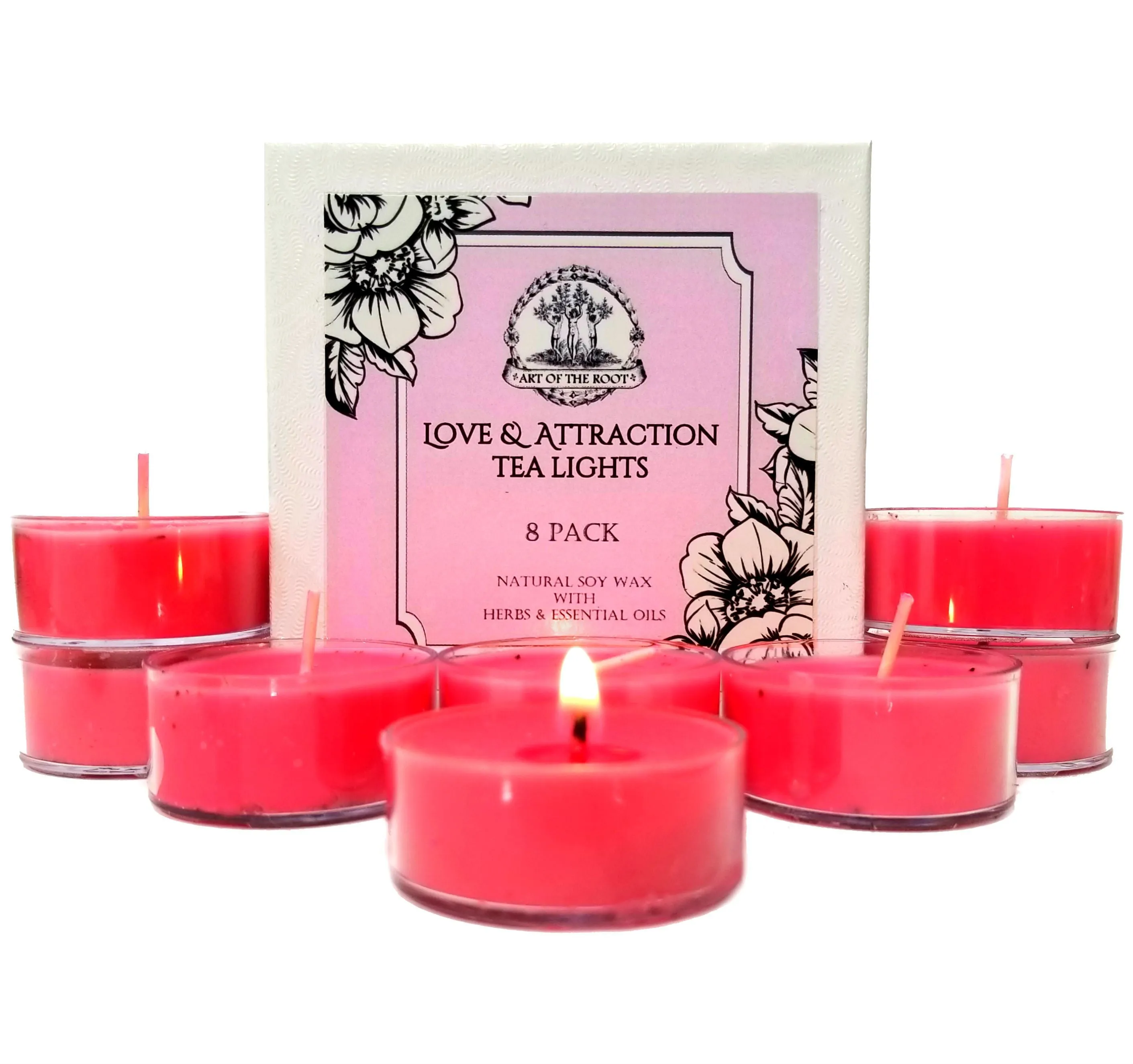 Love & Attraction Soy Tea Lights for Commitment, New Relationships & Romance