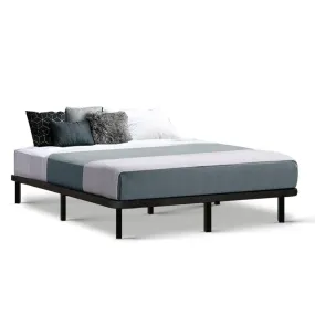 Metal Queen Bed Base Black