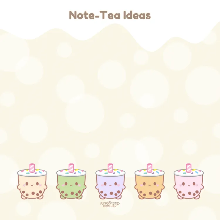 Milk Tea Sticky Post It Notes