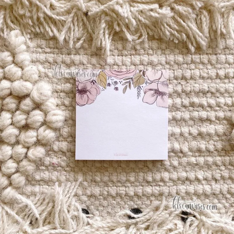 Pink Floral Post-It Notes