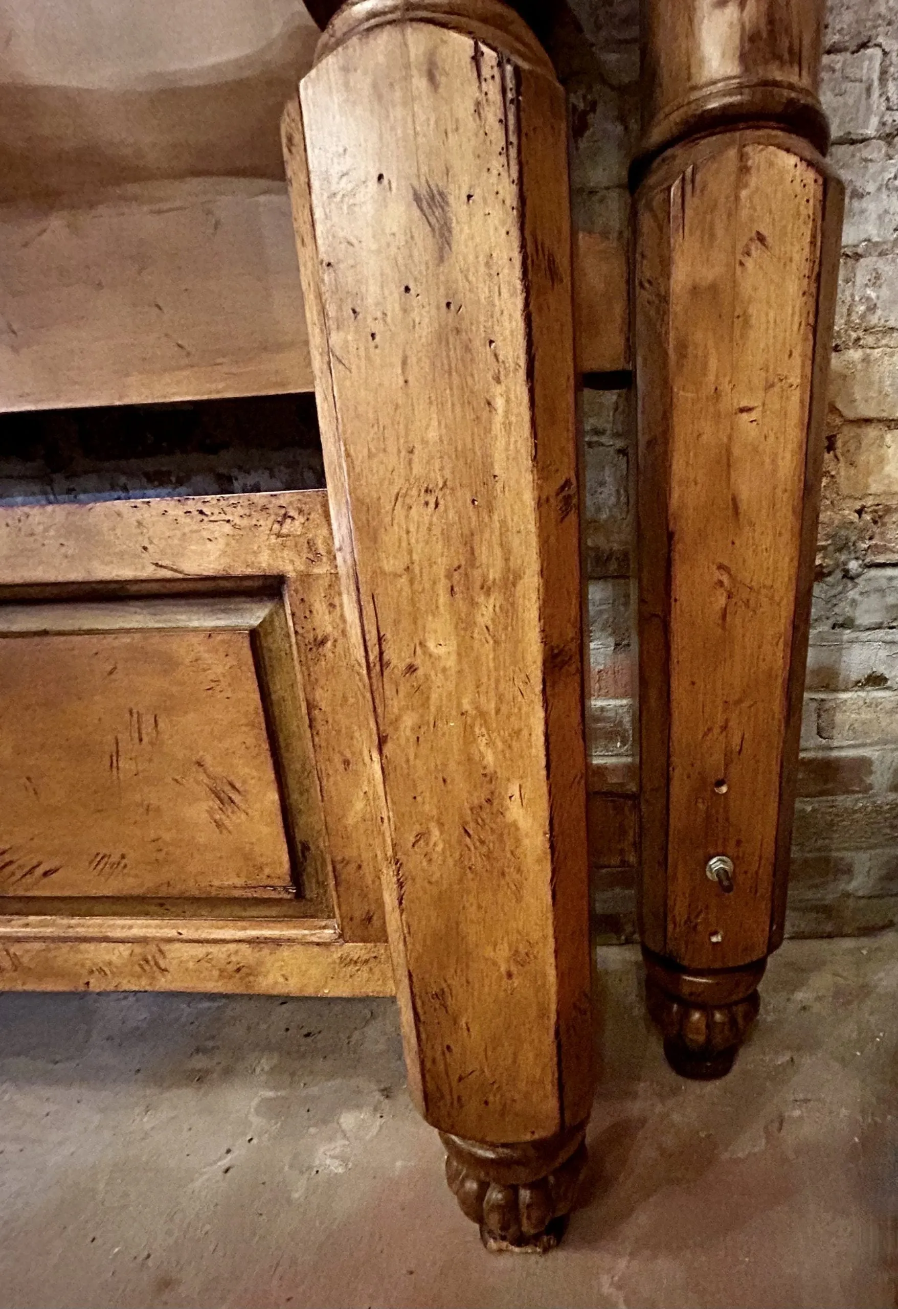 Queen Bed Frame, Four Poster, Solid Wood, Rustic In Style