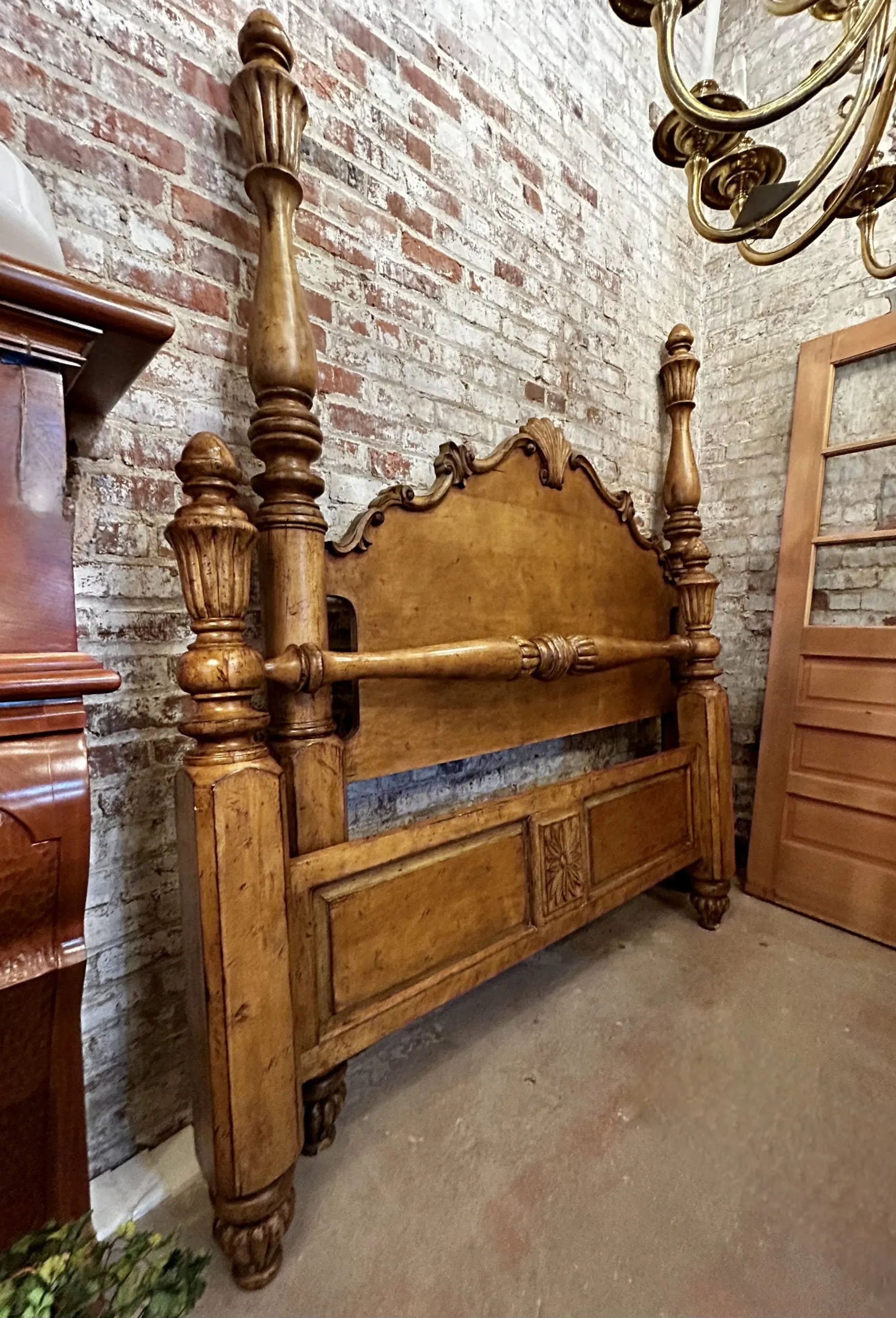 Queen Bed Frame, Four Poster, Solid Wood, Rustic In Style