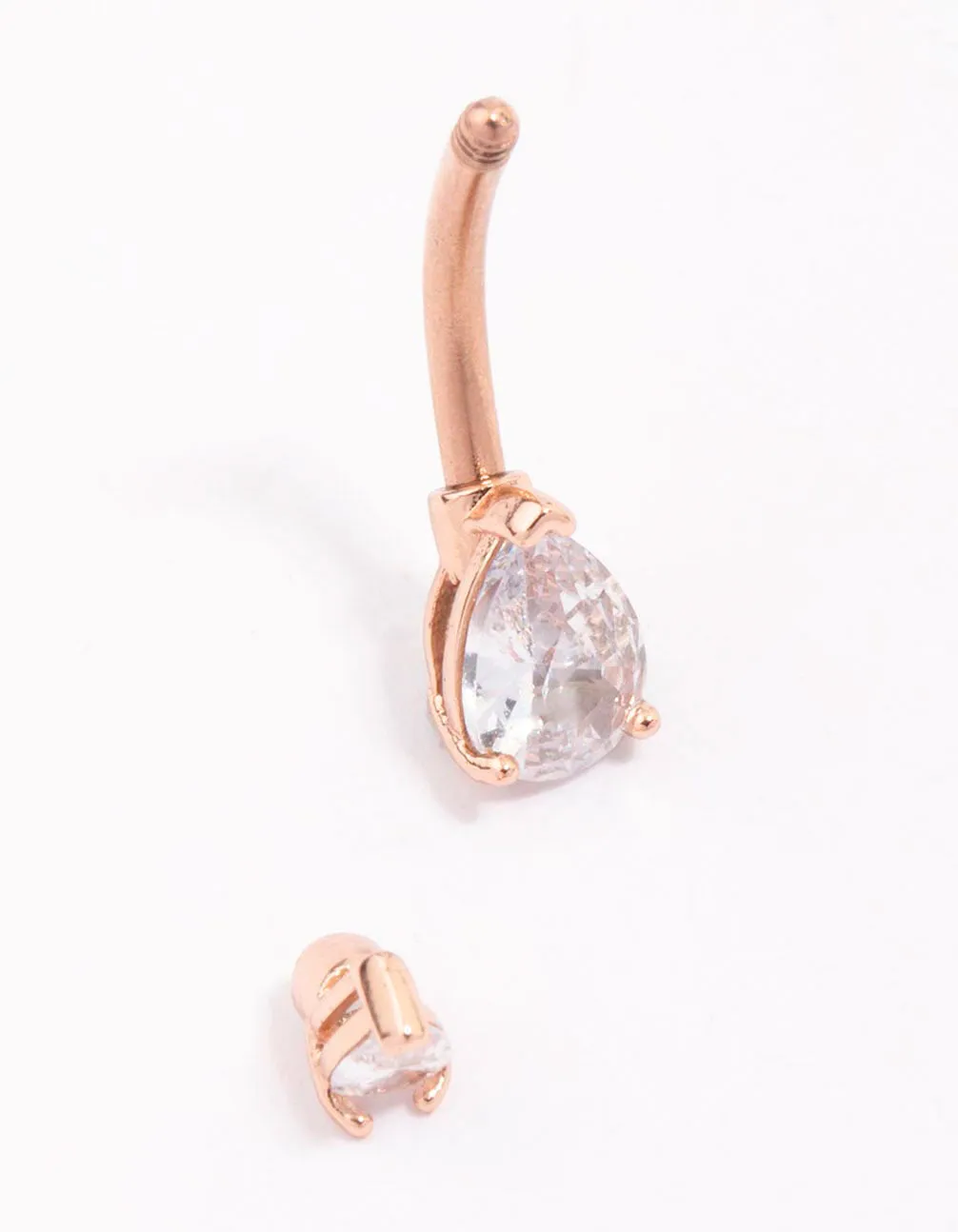 Rose Gold Plated Surgical Steel Double Pear Belly Piercing