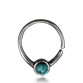Seeta Septum Ring - Silver - Turquoise
