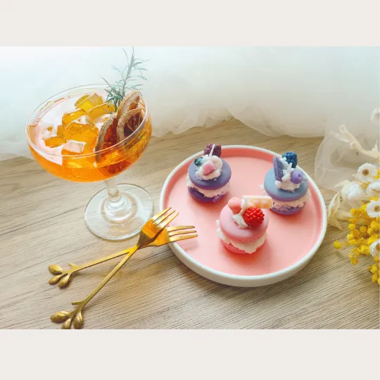 Sparkling Mocktail Candle   Macaron Candle Workshop 2 Hours