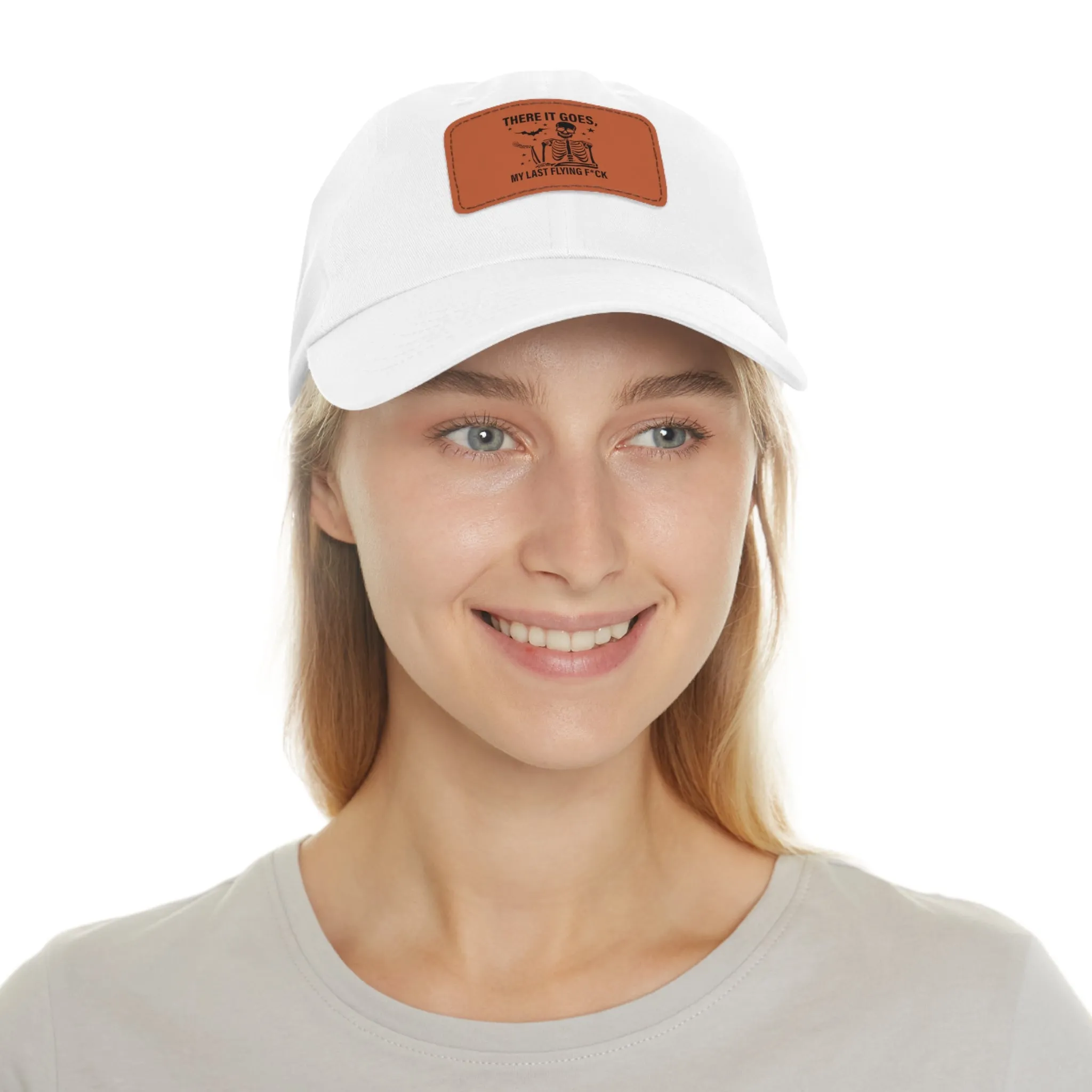 There It Goes My Last Flying Fuck | Dad Hat with Rectangular Leather Patch | Unisex Hat