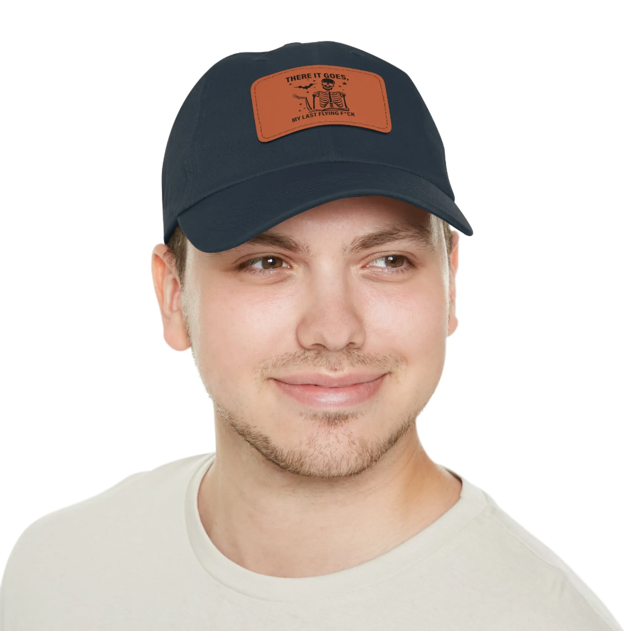 There It Goes My Last Flying Fuck | Dad Hat with Rectangular Leather Patch | Unisex Hat