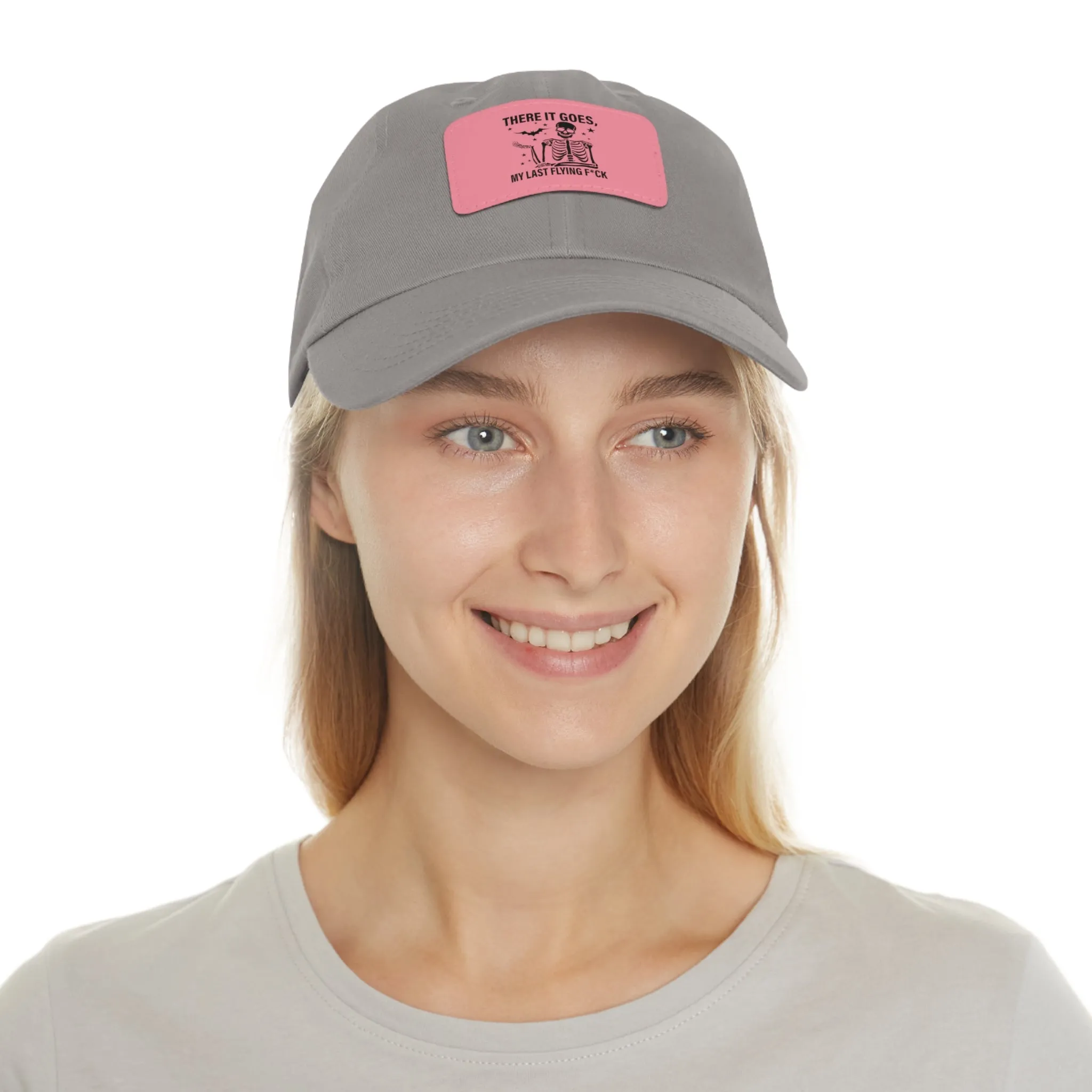 There It Goes My Last Flying Fuck | Dad Hat with Rectangular Leather Patch | Unisex Hat