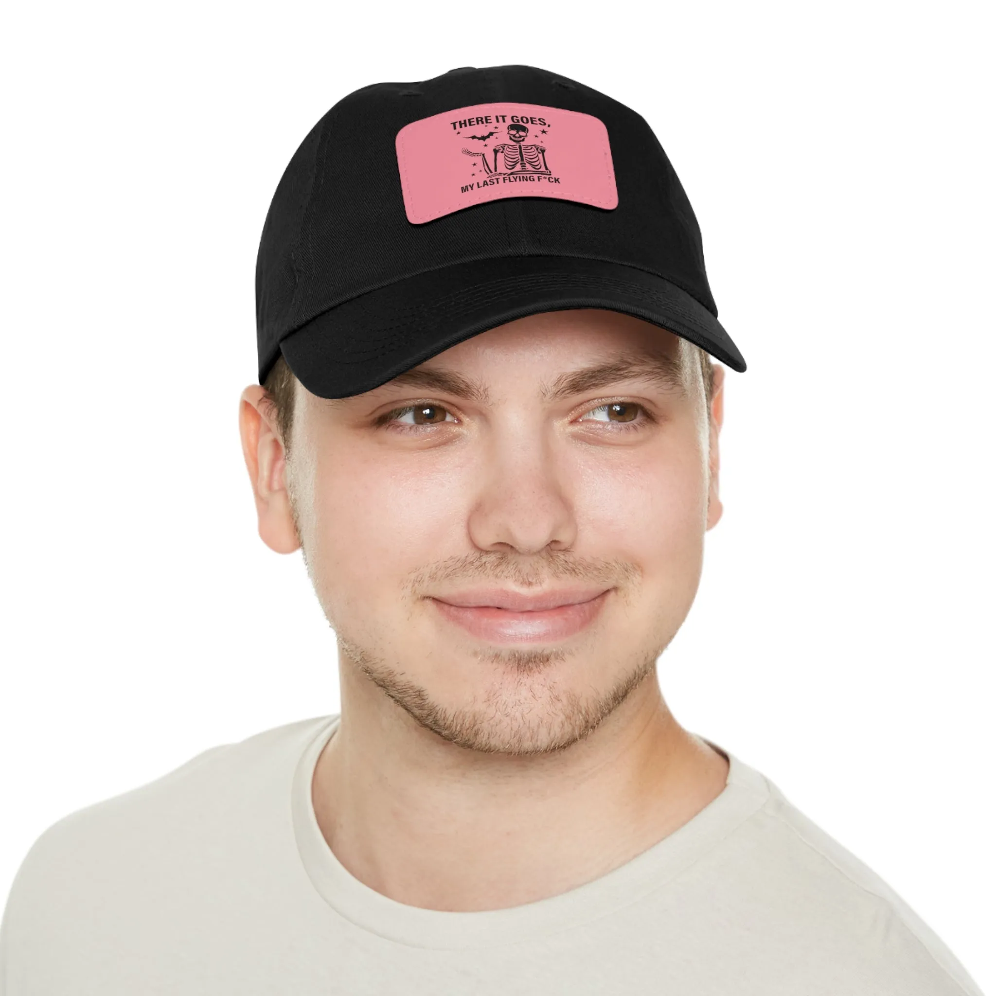 There It Goes My Last Flying Fuck | Dad Hat with Rectangular Leather Patch | Unisex Hat