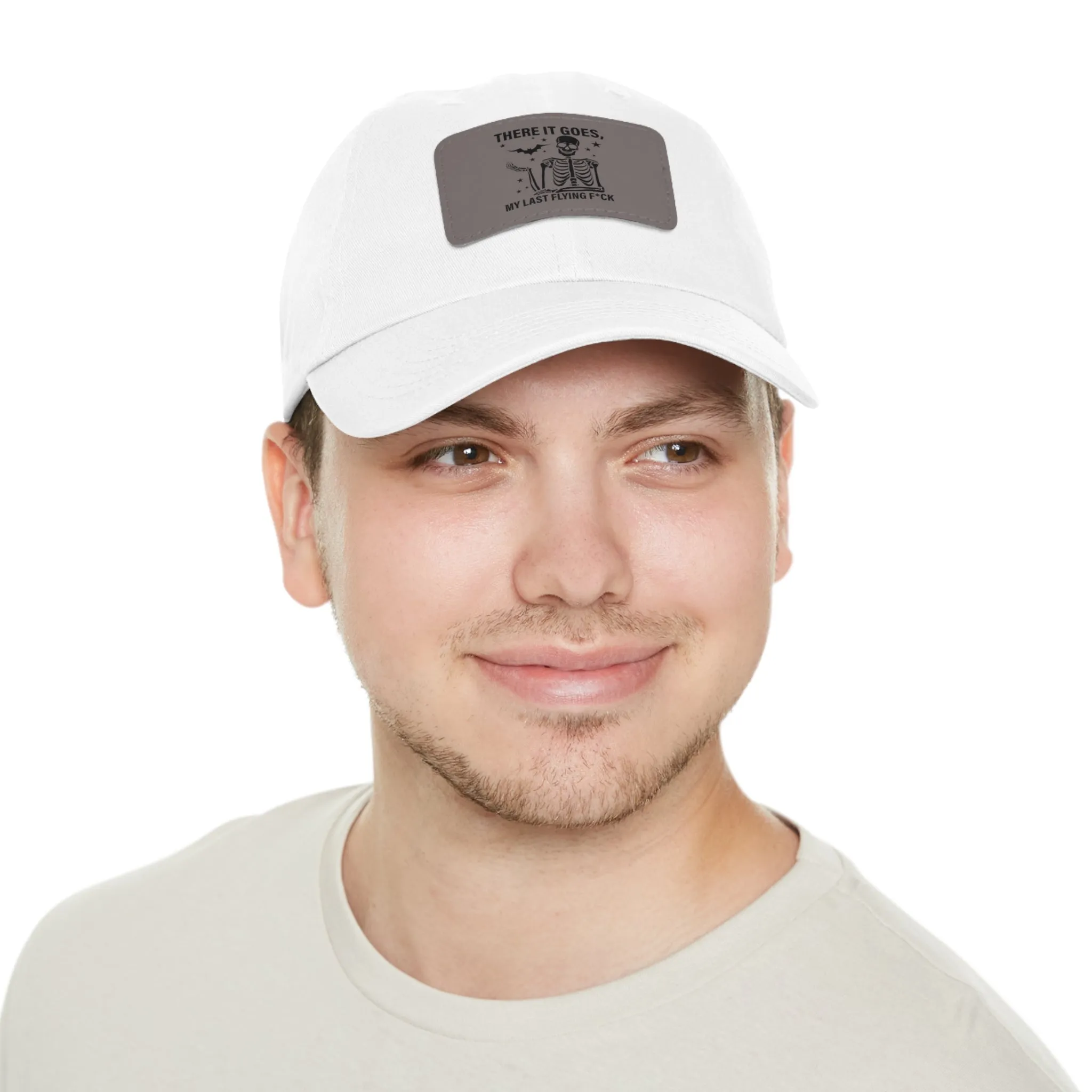 There It Goes My Last Flying Fuck | Dad Hat with Rectangular Leather Patch | Unisex Hat