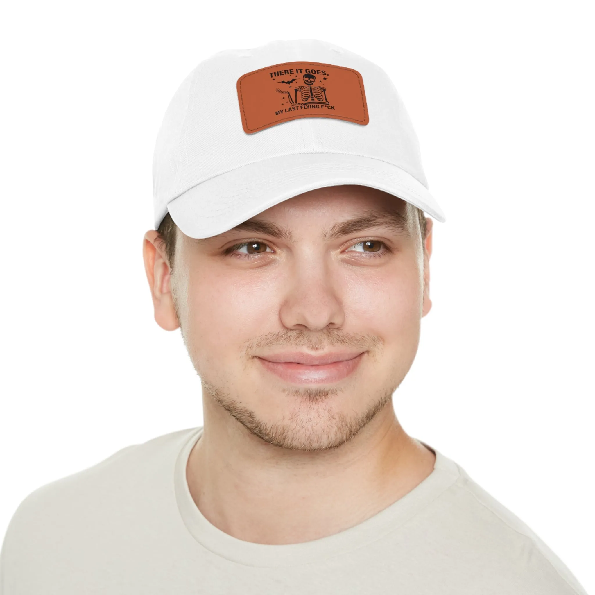 There It Goes My Last Flying Fuck | Dad Hat with Rectangular Leather Patch | Unisex Hat