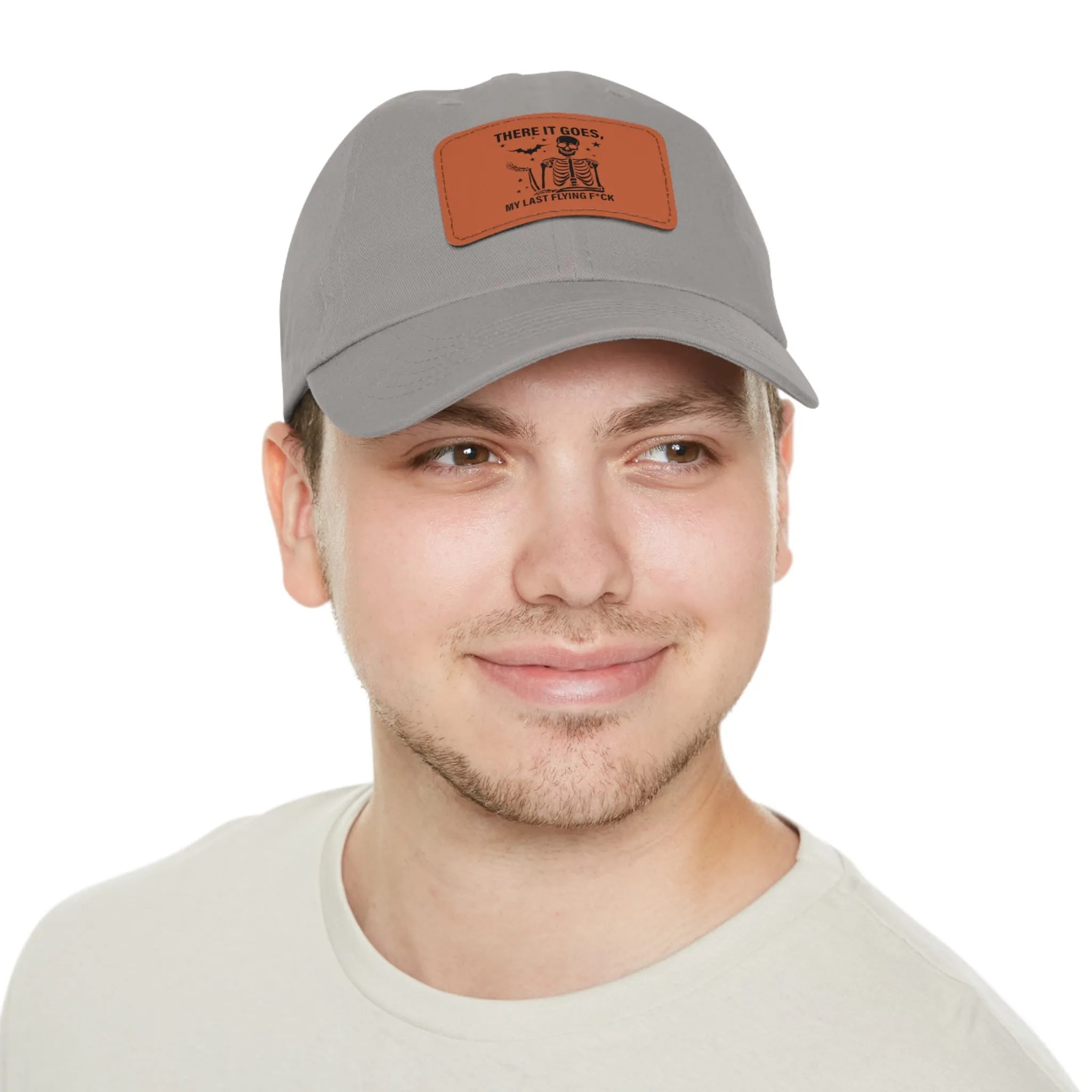 There It Goes My Last Flying Fuck | Dad Hat with Rectangular Leather Patch | Unisex Hat