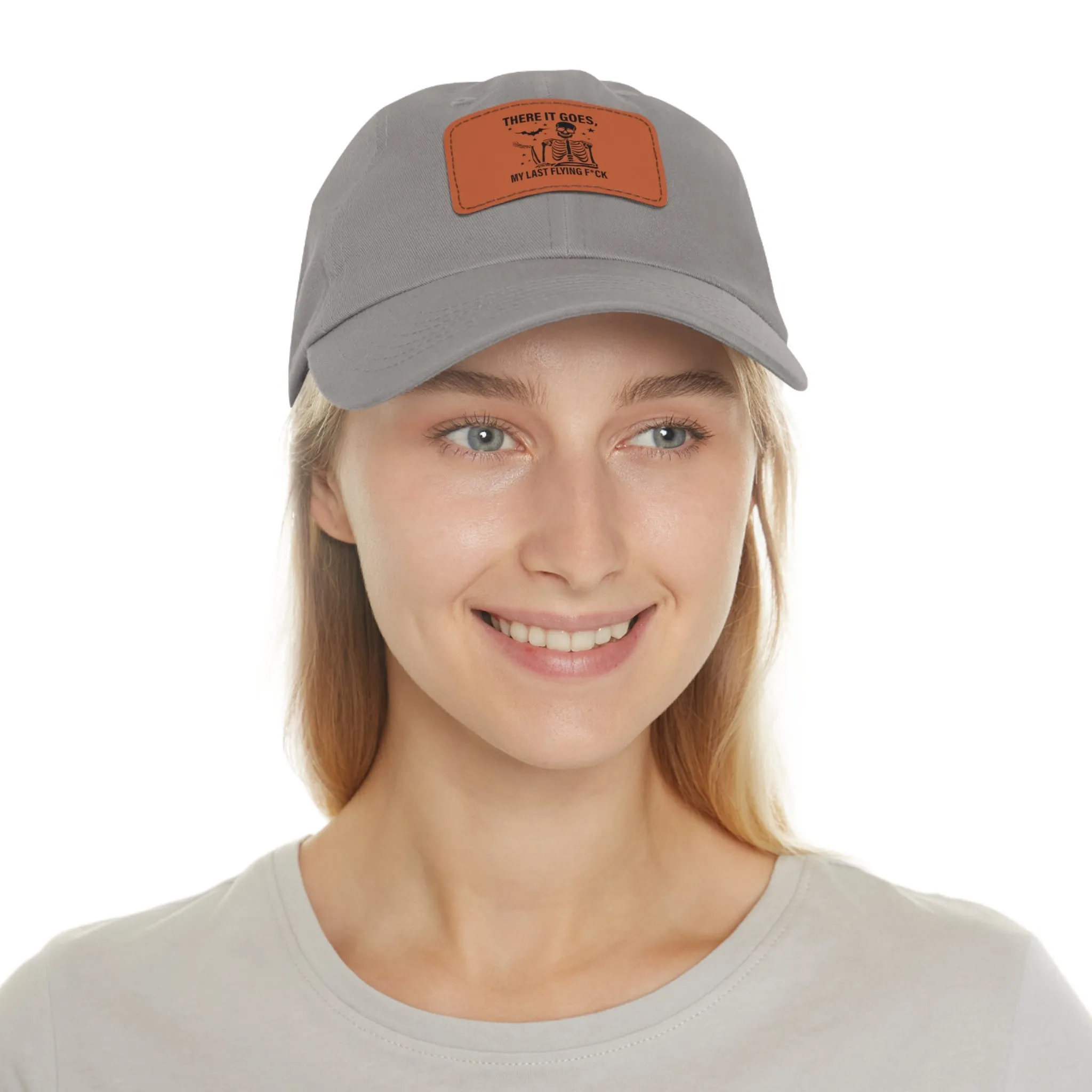 There It Goes My Last Flying Fuck | Dad Hat with Rectangular Leather Patch | Unisex Hat