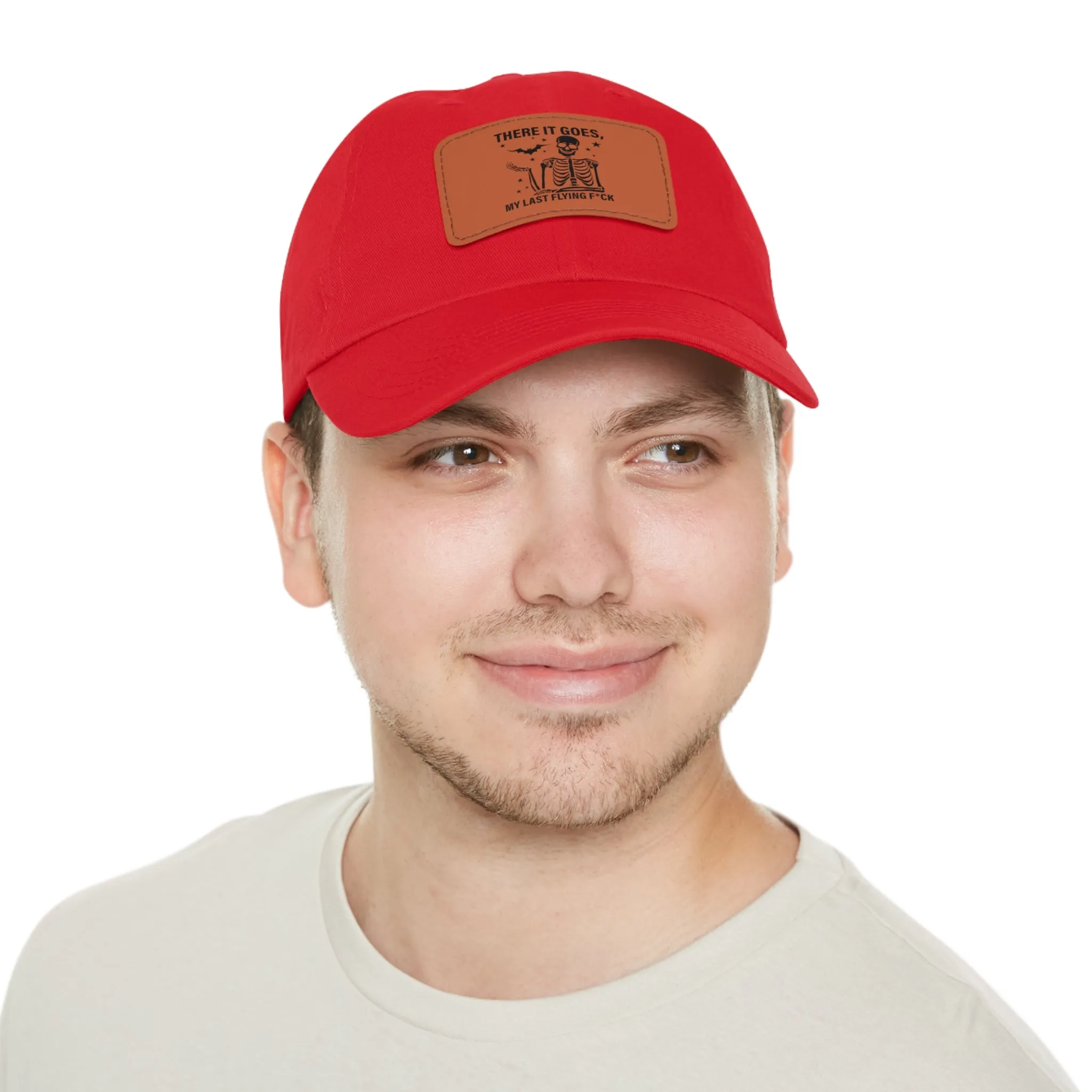 There It Goes My Last Flying Fuck | Dad Hat with Rectangular Leather Patch | Unisex Hat