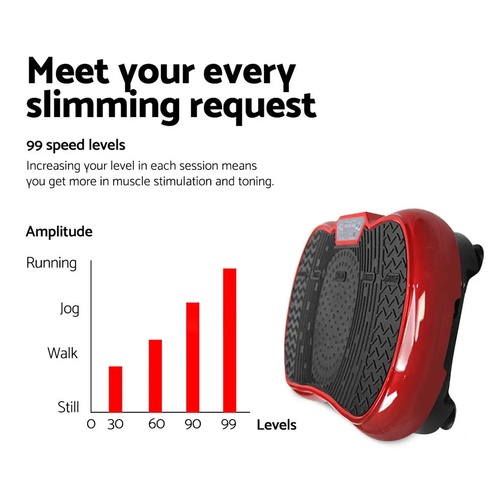 Vibrating Exercise Platform Fat Burning Powerfit Slim Body Shaper Machine Maroon