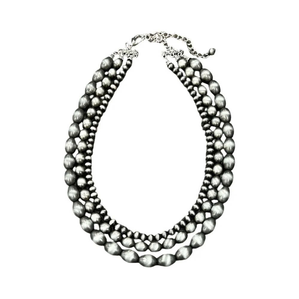 Women's Isac Handmade Oval, Round Navajo Bead Necklace 739055