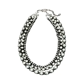 Women's Isac Handmade Oval, Round Navajo Bead Necklace 739055